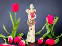 Angel Sunday Rose - pink -  32 x 15 cm decorative figurine 