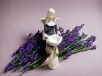 Angel Florence - dark violet -  32 x 15 cm decorative figurine 