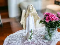 Angel Julia Art - green -  27 x 14 cm decorative figurine 