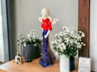 Angel Margaret Art - dark blue -  32 cm decorative figurine 