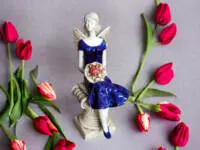 Angel Pauline - dark blue -  20 x 9 cm decorative figurine 