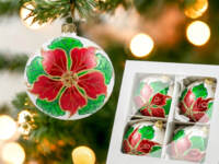  -  100 mm glass christmas balls  4 pcs