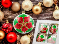  -  100 mm glass christmas balls  4 pcs