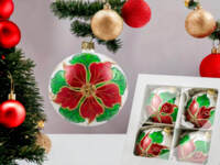  -  100 mm glass christmas balls  4 pcs