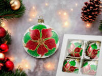  -  100 mm glass christmas balls  4 pcs