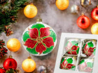  -  100 mm glass christmas balls  4 pcs