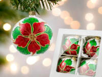  -  100 mm glass christmas balls  4 pcs