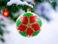  -  100 mm glass christmas balls  4 pcs