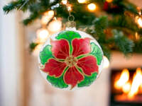  -  100 mm glass christmas balls  4 pcs