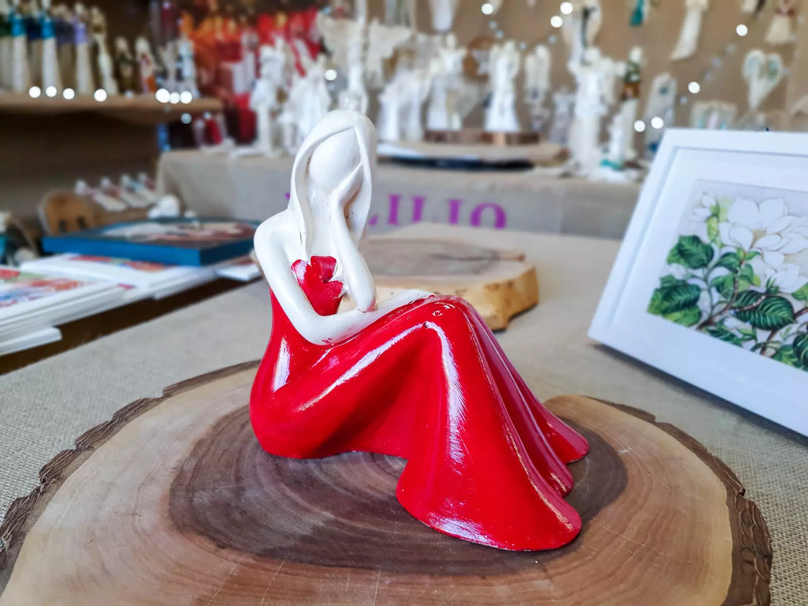 Angel Dreamy Emily - red - 22 x 9 cm decorative figurine