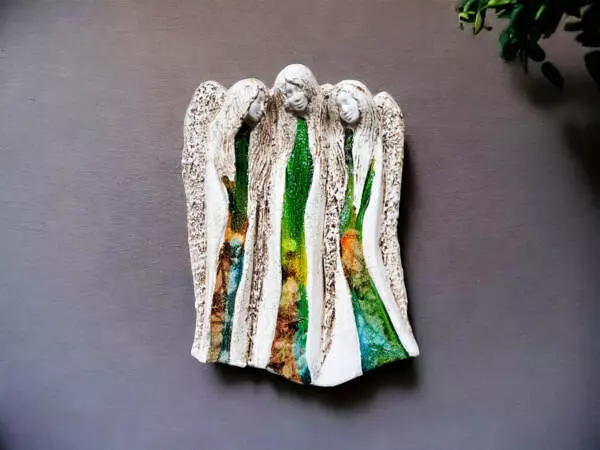 Angels Faith Hope Love - Art Leaf -  28 x 20 cm decorative figurine 