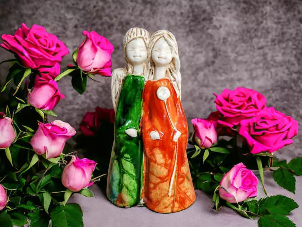 Apple & Ella - green orange -  18 x 10 cm decorative figurine 