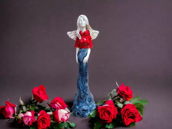 Angel Margaret Art - gray -  32 cm decorative figurine 