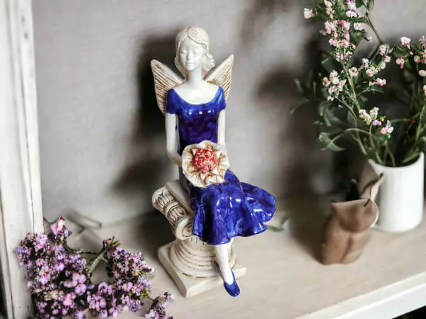 Angel Pauline - dark blue -  20 x 9 cm decorative figurine 